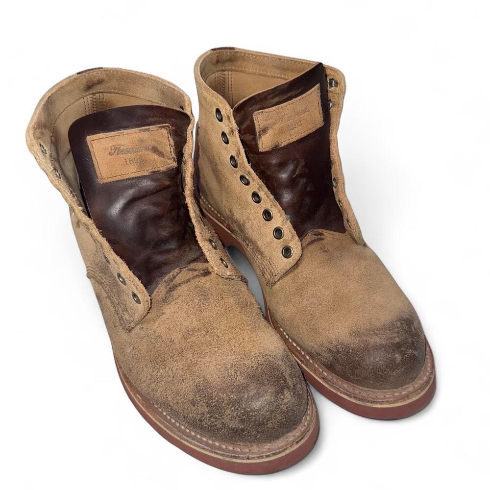 Thorogood USA Leather Boots Brown Vintage Workwear Grunge Streetwear 10D